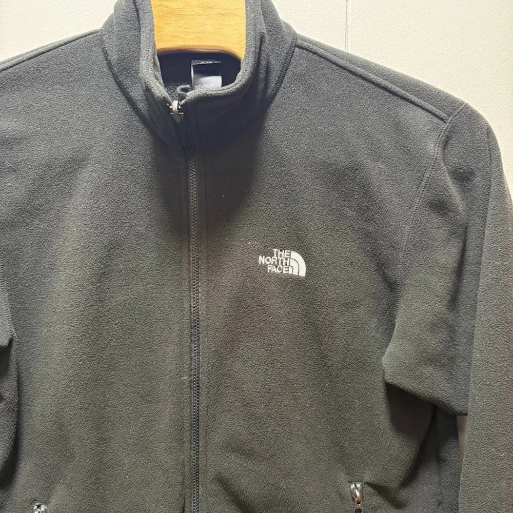 The‎ North Face Mens XL Full Zip Fleece Jacket Black Embroidered Logo Mid Layer